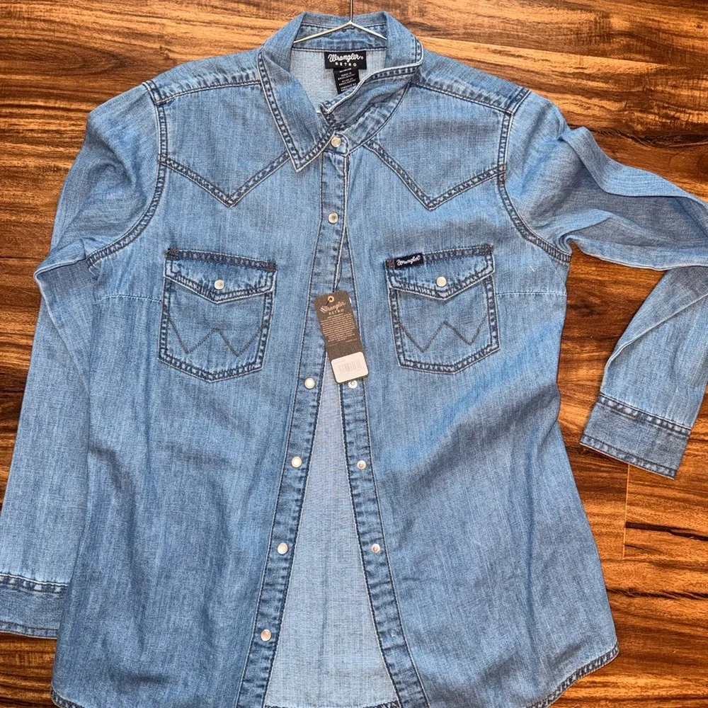 Wrangler Blue Denim Shirt - Picture 1 of 5
